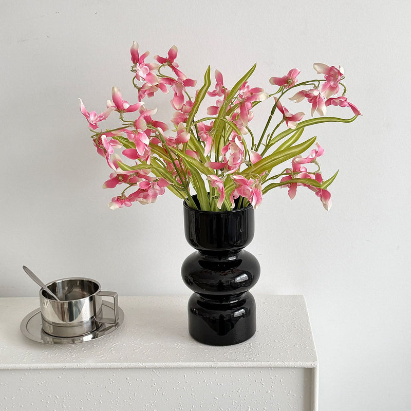 Artificial Cymbidium Orchid Stem, Single Silk-like Bush for Home Decor, Wedding Centerpieces, and Office Styling, 20" Tall