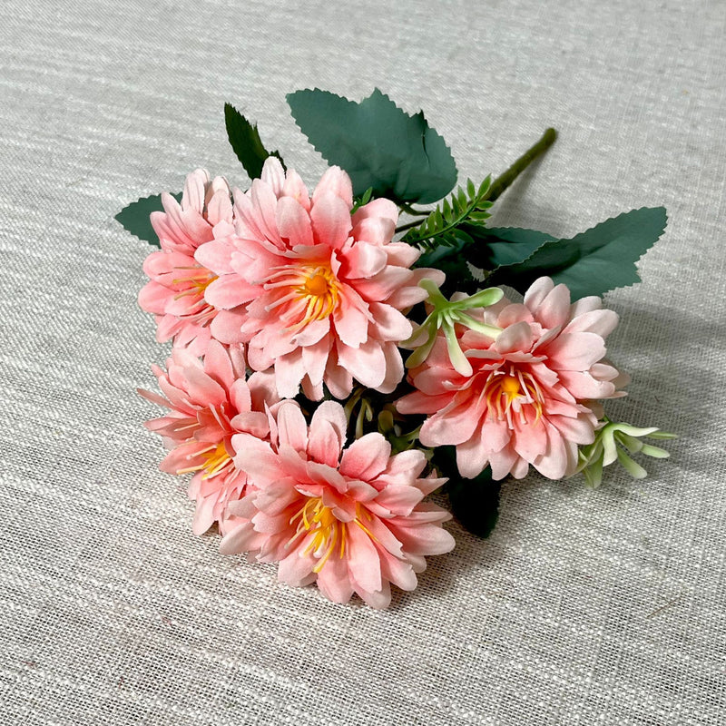 Artificial Cosmos Flower Bush with 5 Blooms, Faux Silk Fabric, Wedding, Home Decor & Office Floral Arrangement
