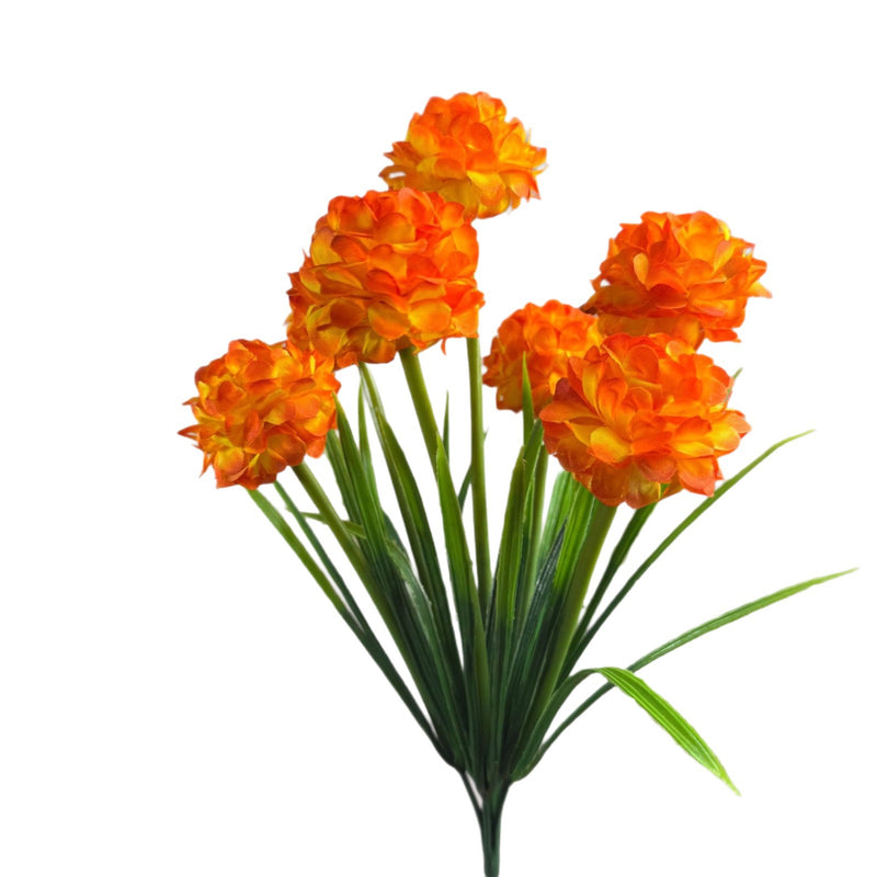 Artificial Chrysanthemum Bush with 6 Blooms, 18" Tall PU Floral Arrangement, Ins Modern Style for Wedding Centerpieces, Home Decor & Office Styling
