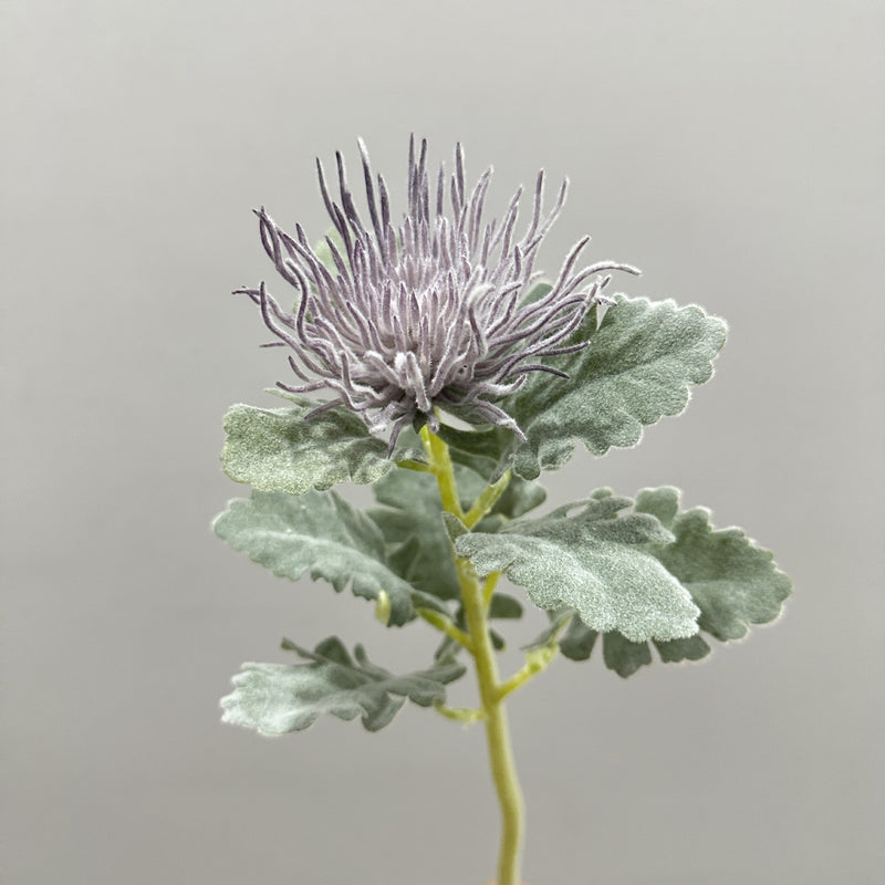 15" Artificial Eryngium Single Stem, Faux Sea Holly Flower with 3" Bloom, Realistic Silk-Like Fabric for Wedding Centerpieces, Home Decor