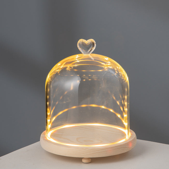 Bulk Angel love Light Up Clear Glass Display Dome DIY Regalo al por mayor 