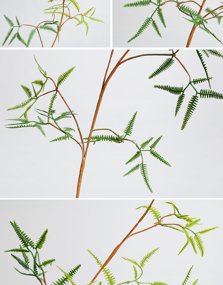 47" Artificial Fern Leaf Greenery Stem, 5-Pointed Dicranopteris Foliage for Home Decor, Wedding Centerpieces & Commercial Displays