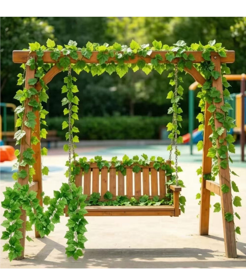 Artificial Grape Leaf Garland Vine, 79 in Faux Greenery with 66 Leaves, Trailing Vine for Garden Swing, Balcony, Patio & Home Decor