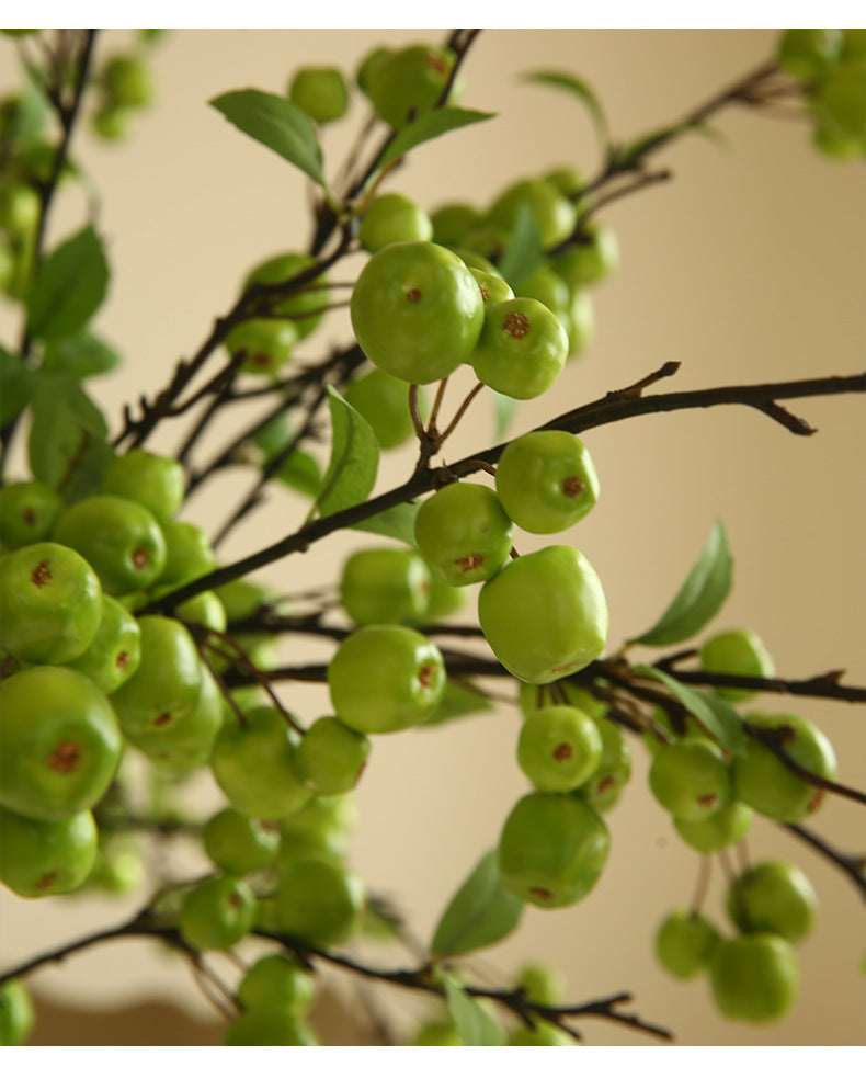 Artificial Apple Stem, Single Branch with 36 Blooms, 41" Long Faux Silk Fruit Stem for Home Decor, Wedding Centerpieces