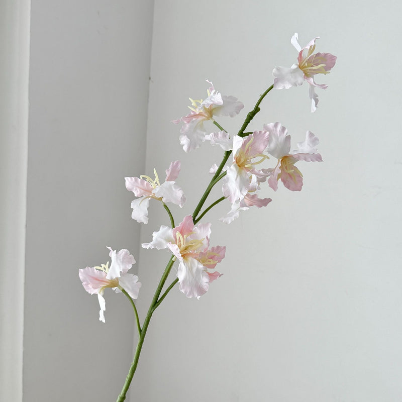 Artificial Iris Bush with 9 Blooms, 37" Tall Silk-Like Faux Flowers for Wedding Decor, Home & Commercial Use