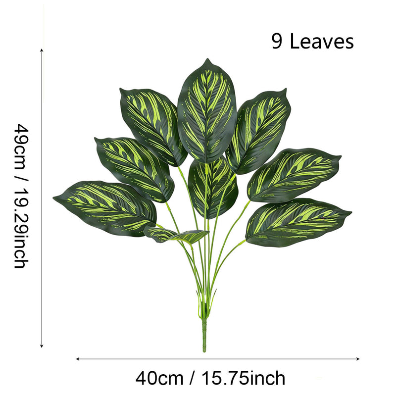 Artificial Golden Allusion Leaf Plant, 17" Tall Potted Faux Alocasia for Home Office Wedding Decor, Bendable Stems, No Maintenance