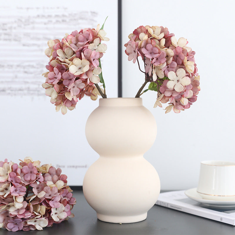 Artificial Hydrangea Stem, Autumn Faux Silk-Like Fabric Single Stem with 1 Bloom, Rustic Fall Flower for Weddings, Vases & Home Decor