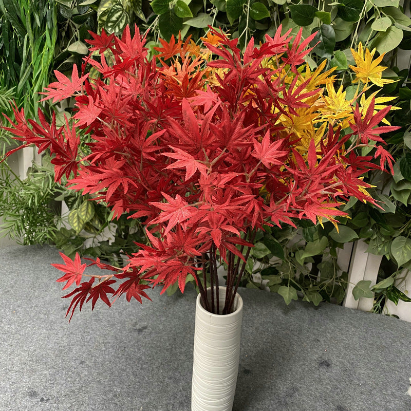 Artificial Maple Leaf Branch, Single Stem with 38 Realistic Foliage, 39" Tall for Wedding Centerpieces & Home Decor, Silk-Like Fabric