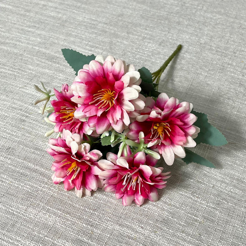 Artificial Cosmos Flower Bush with 5 Blooms, Faux Silk Fabric, Wedding, Home Decor & Office Floral Arrangement