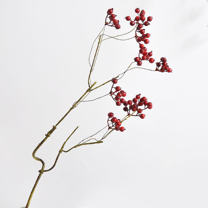 Artificial Blueberry Berry Stem, Single Stem with 9 Berry Clusters, Faux Foam Fruit Branch for Wedding & Home Decor