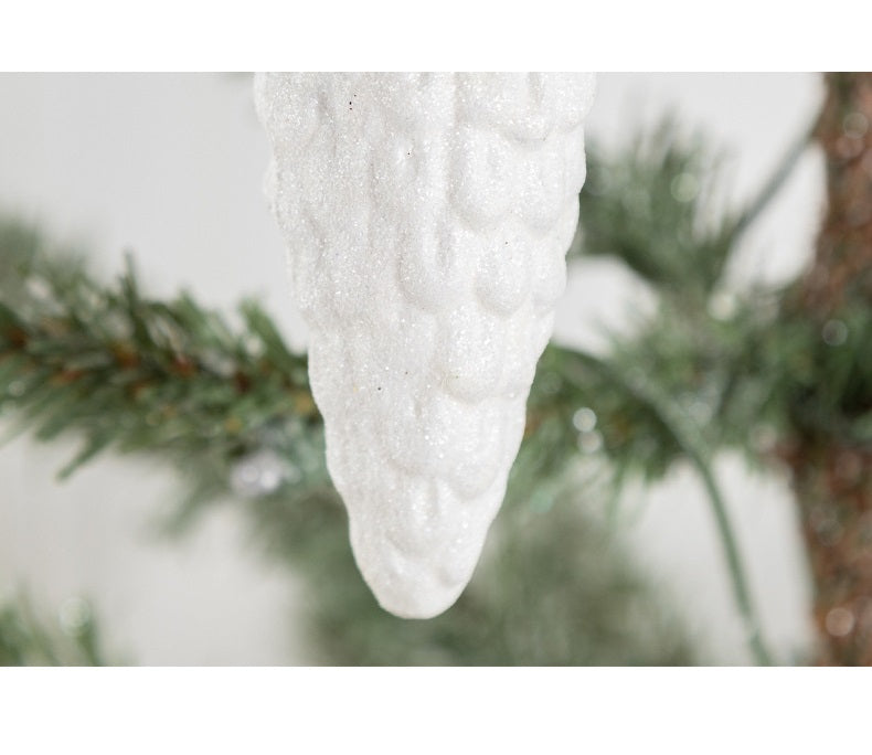 Bulk Christmas Ornaments Icicle Santa Glass Hanging Decoration with Chain for Xmas Tree Decor Wholesale