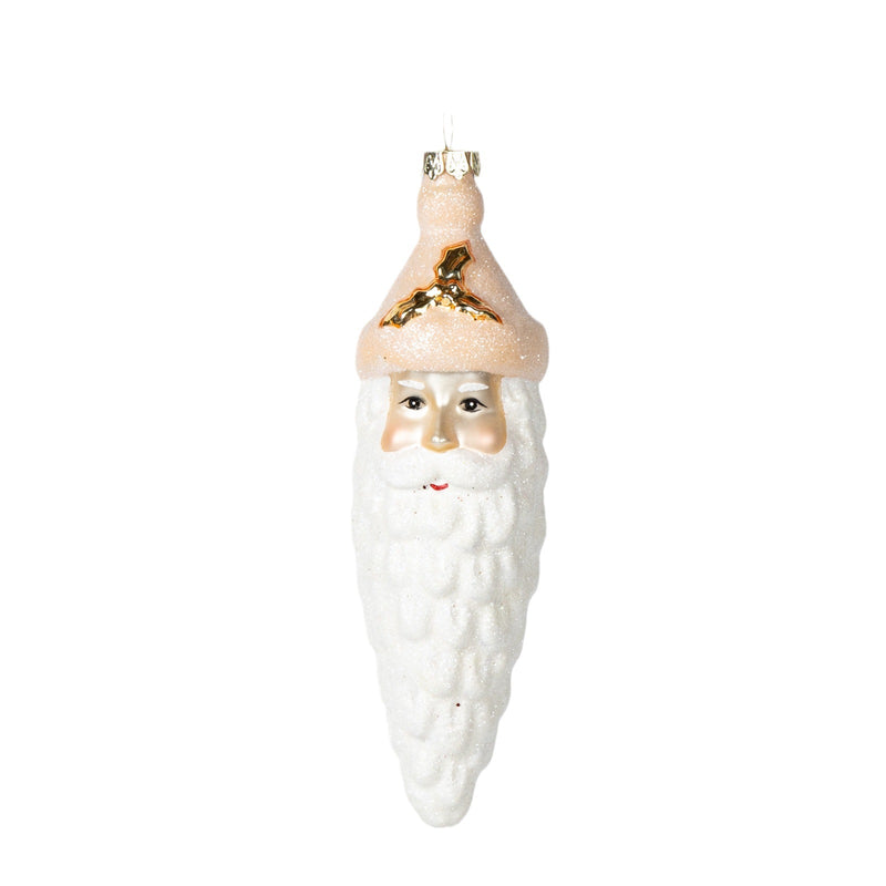 Bulk Christmas Ornaments Icicle Santa Glass Hanging Decoration with Chain for Xmas Tree Decor Wholesale