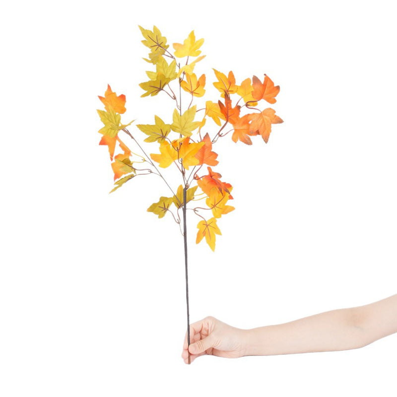 Artificial Maple Leaf Bush, 23" Faux Silk Maple Branch for Home Decor, Wedding Centerpieces & Seasonal Displays