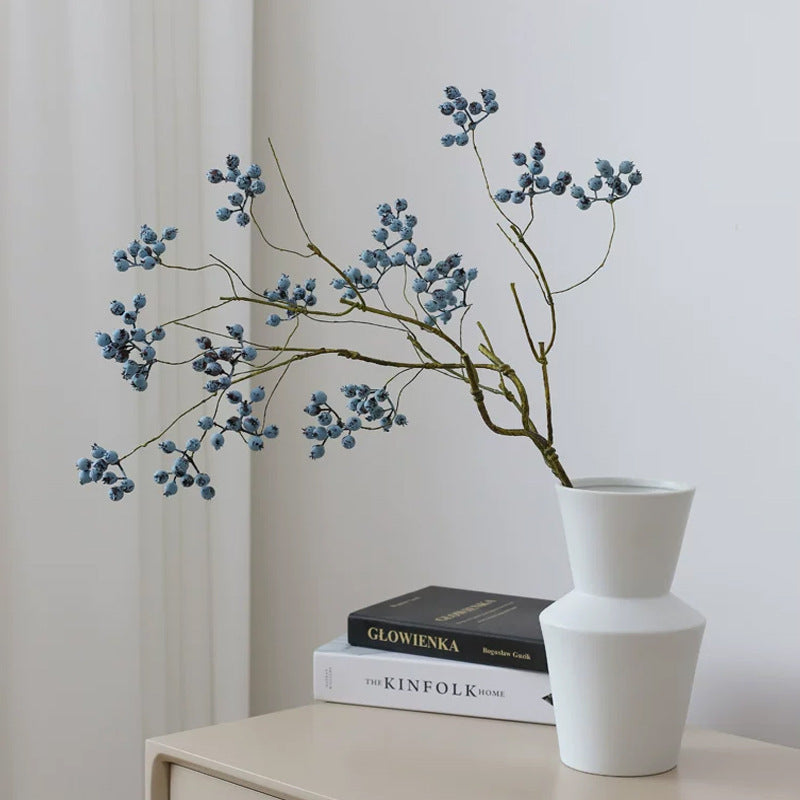 Artificial Winterberry Bush with 9 Blooms, 27.5 Inches, Foam Material, Indoor Decor for Home, Weddings, and Events