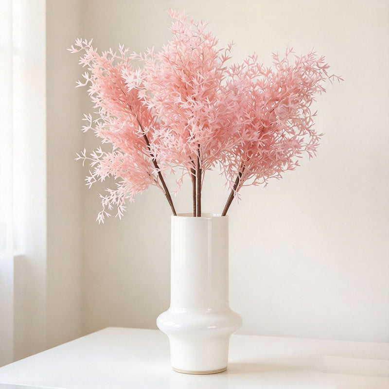 Artificial Frosted Misty Grass Bush, Faux Oncidium Filler Stem for Vases, Wedding Centerpieces & Home Decor