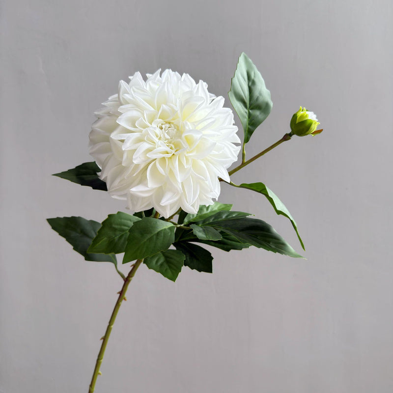 Artificial Dahlia Bush with 2 Blooms, 26" Silk-Like Faux Flowers for Home Decor, Wedding Arrangements & Commercial Displays