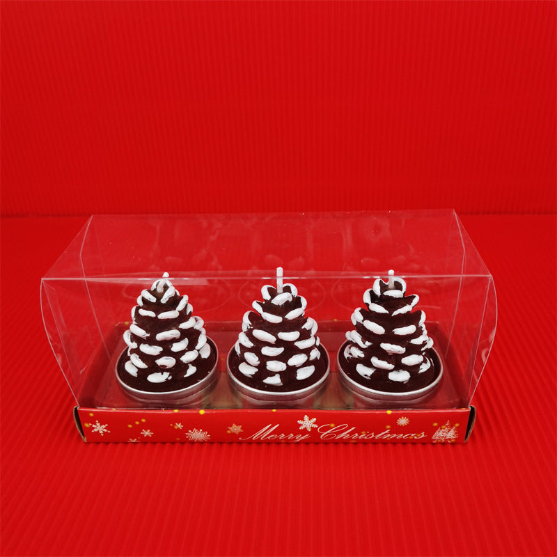 Lot de 3 bougies de Noël en vrac avec Père Noël, sapin de Noël, pomme de pin, coffret cadeau pour Noël, automne, décoration d'intérieur, vente en gros