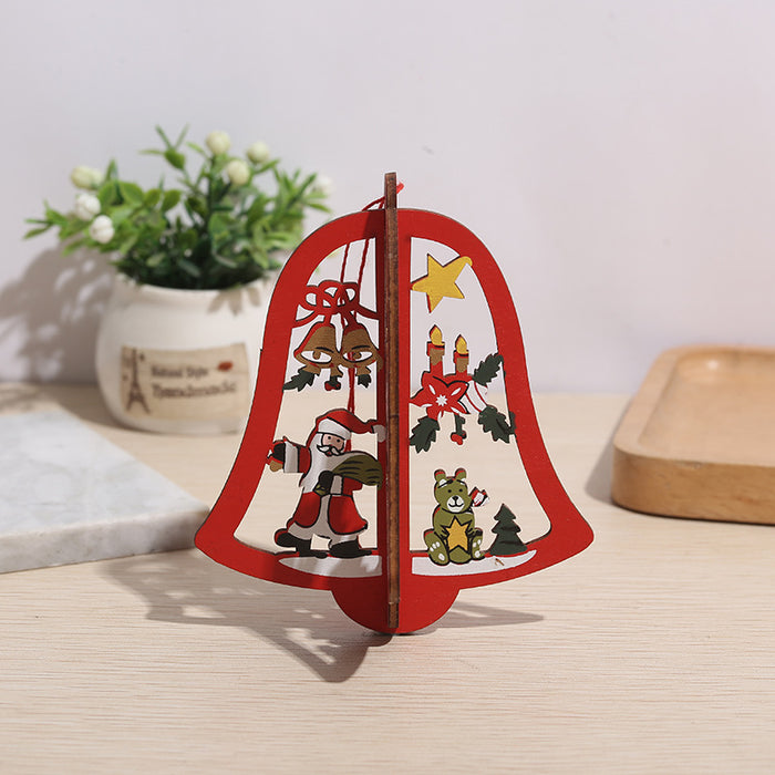 Bulk 3D Wooden Hanging Decorations for Christmas Tree Ornaments Wholesale