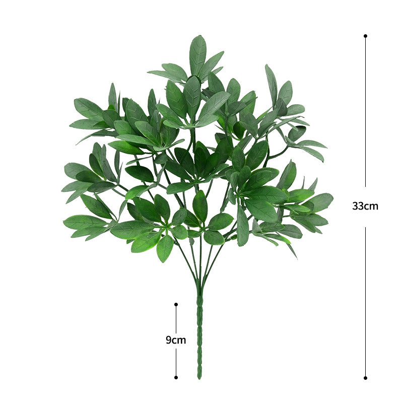 Artificial Lucky Leaf Bush, 13" Realistic Plastic Faux Greenery, Indoor/Outdoor Decor for Home, Wedding, Commercial Spaces
