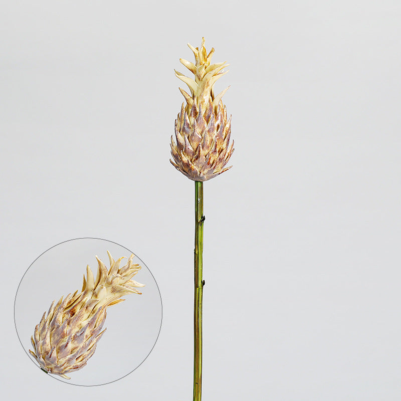 Artificial Pineapple Top Single Stem, Tropical Faux Plant for Home Decor, Wedding Centerpieces & Commercial Displays