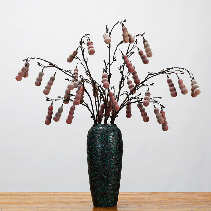 Single Stem Artificial Calabash Gourd Vine, 30" Long with 8 Blooms, Foam Material, Rustic Decor for Home, Wedding, or Commercial Spaces