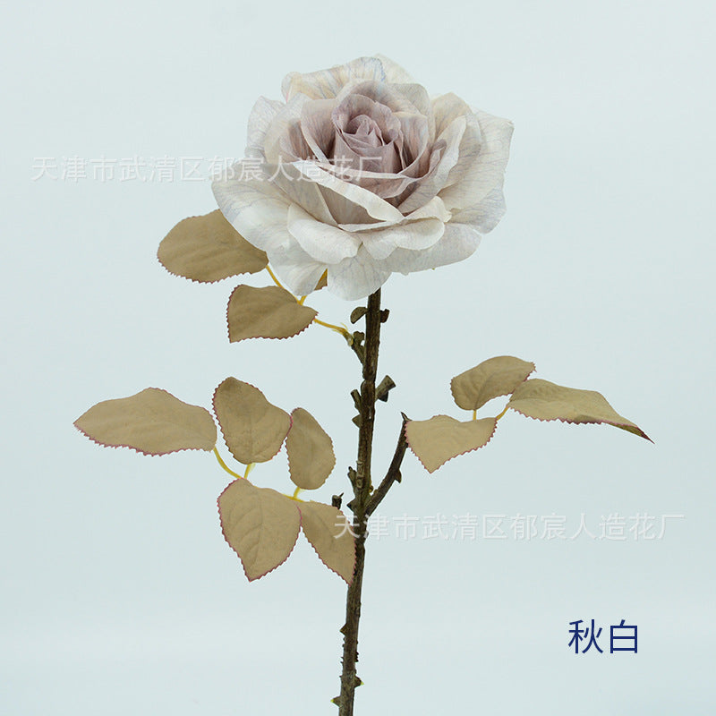 3 Stem Faux Silk Rose, 12" Flower Head, 19" Overall Length, Perfect for Weddings, Home Decor, and Events