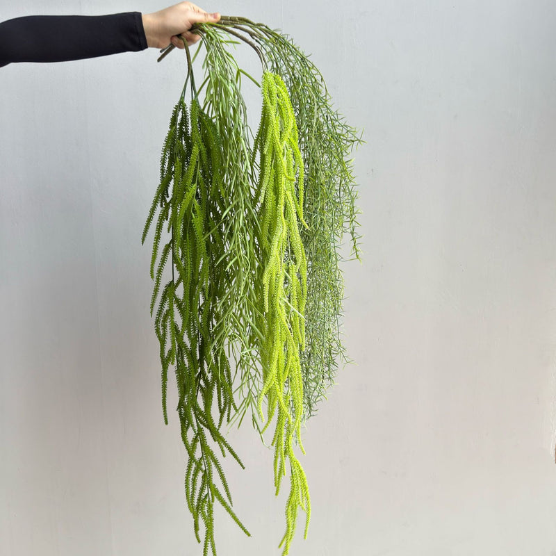 Artificial Asparagus Fern Hanging Vine, 36" Trailing Fake Green Plant for Indoor Decor, Rustic Wedding & Home Styling