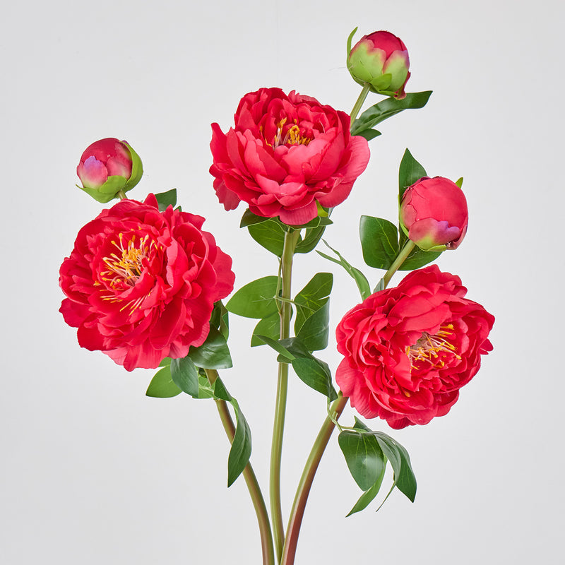 Peony Silk-Like Artificial Flower Bush, 26" Tall with 2 Blooms, Perfect for Home Decor, Weddings, and Events