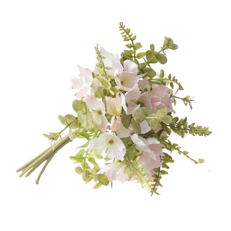 Artificial Hydrangea & Eucalyptus Bouquet, 13" Rustic Farmhouse Floral Arrangement for Weddings, Home Decor, Centerpieces