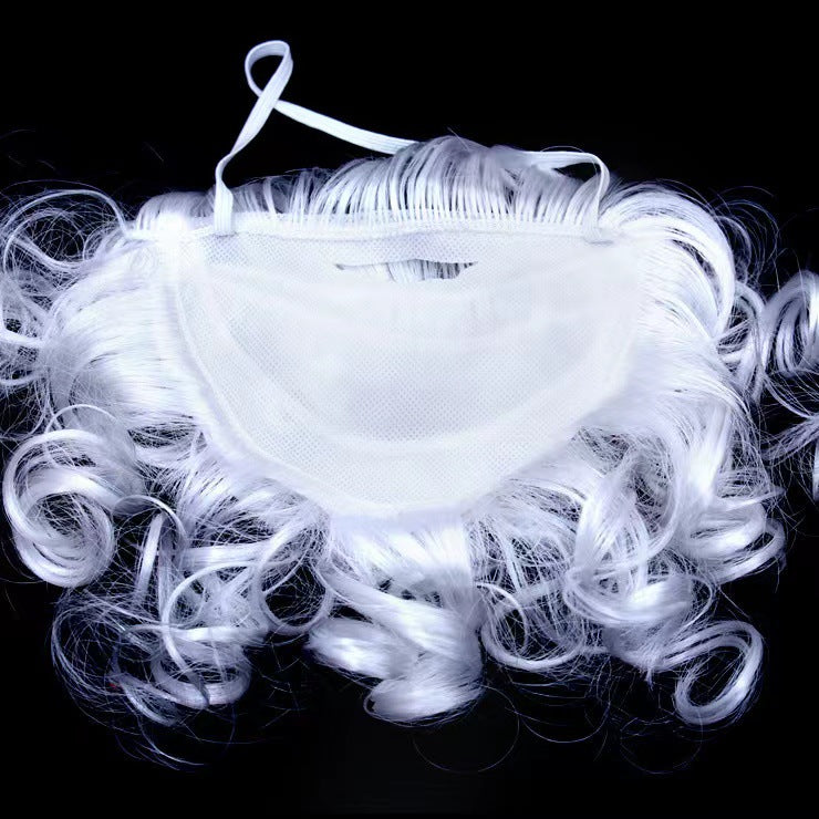 Bulk Santa Beard White Fake Beard Costume Accessories for Xmas Party Boys Girls Adults Cosplay Santa Claus Ornament Wholesale