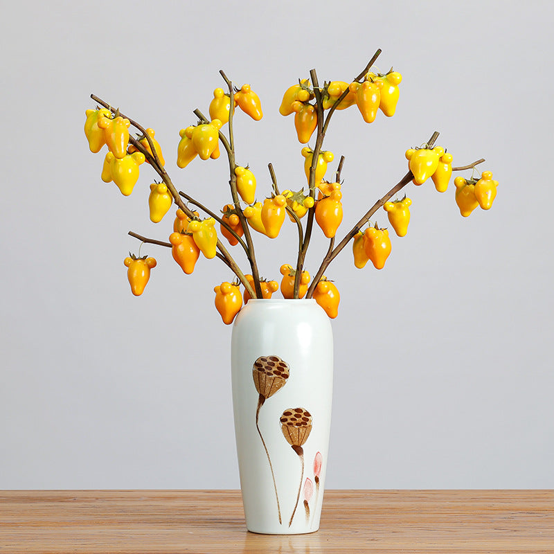 26" Artificial Kumquat Stem with 10 Fruits, Realistic Faux Foam Fruit Branch for Home Decor, Wedding Centerpieces, and Seasonal Displays