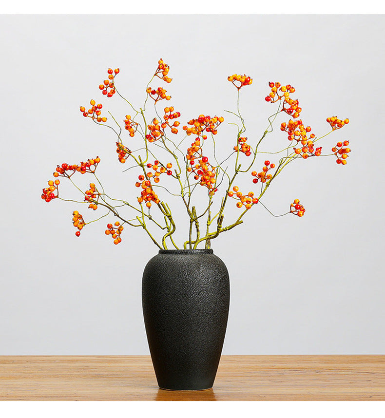Artificial Winterberry Bush with 9 Blooms, 27.5 Inches, Foam Material, Indoor Decor for Home, Weddings, and Events