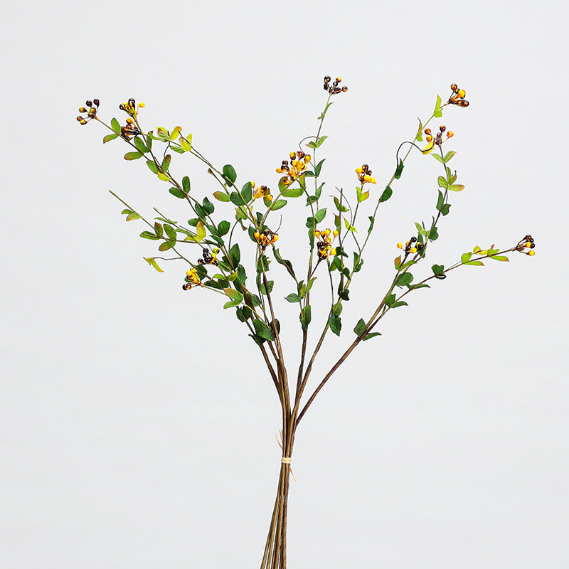 Artificial Berry Bouquet with 18 Blooms, 20" Length, Set of 6 Stems, Foam Material, Modern Farmhouse Decor for Home, Wedding, Commercial Spaces