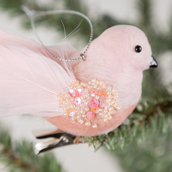 Bulk Christmas Artificial Bird Ornaments Glitter Foam Feathered Bird for Party Wreath Crafts Tree Topper Decor Wholesale