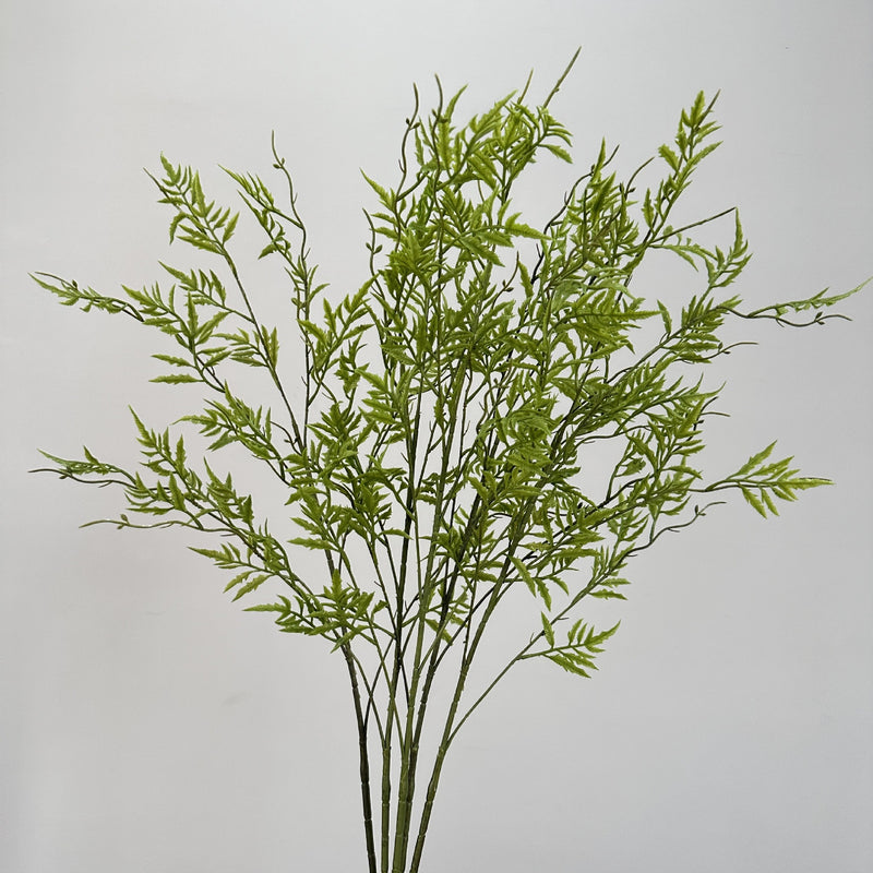 Artificial Persian Fern Bush, Faux Greenery Stem with Boston & Maidenhair-Style Fronds, Tall Soft Plastic, for Home, Wedding & Event Decor
