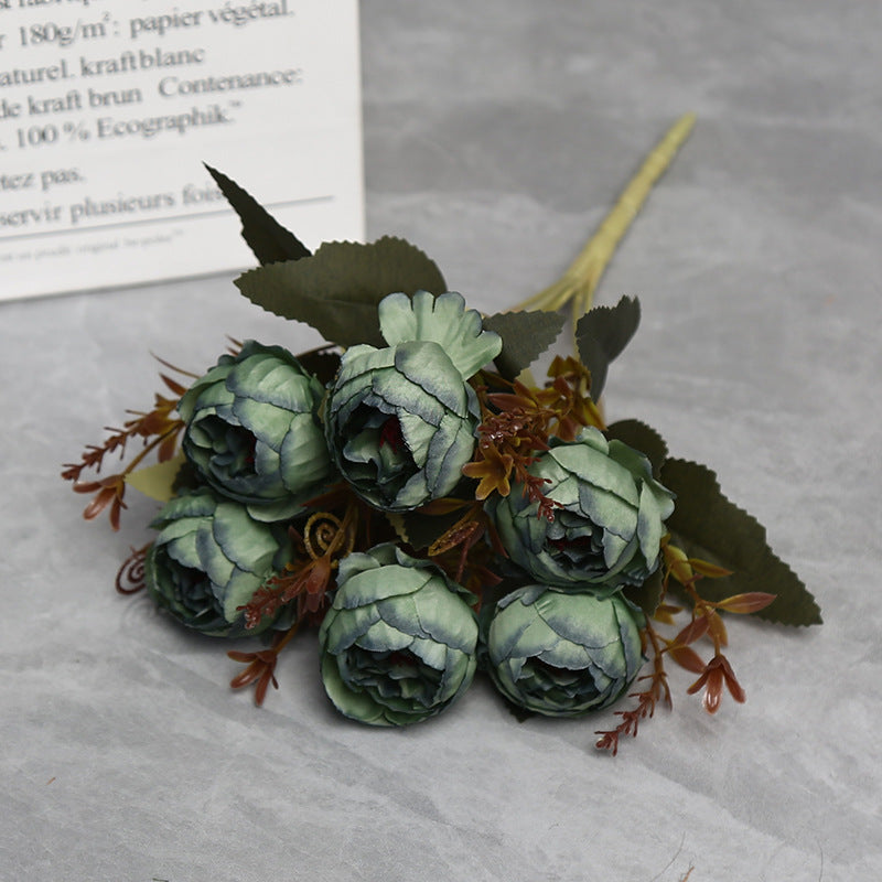 11" Realistic Peony Single Stem with 6 Blooms, Faux Silk Flower for Home Decor, Weddings & Events
