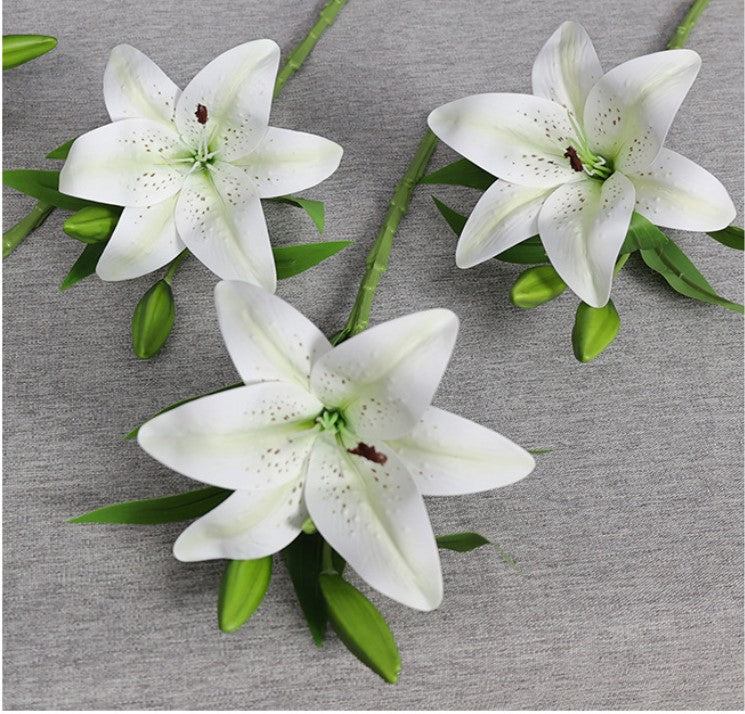 white tiger lily Bulk 15" Tiger Lily Lilies Stem Real Touch Artificial Flowers Wholesal — Artificialmerch