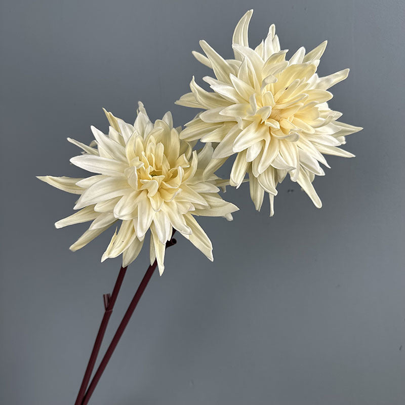 24" Single Stem PU Chrysanthemum Artificial Flower, Realistic Fake Bloom for Wedding Centerpieces, Home Decor, and Commercial Displays
