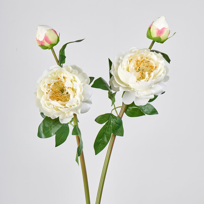 Peony Silk-Like Artificial Flower Bush, 26" Tall with 2 Blooms, Perfect for Home Decor, Weddings, and Events