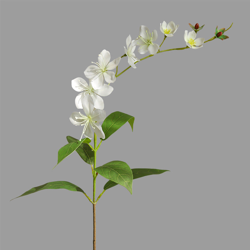 Artificial Jasmine Flower, Single Stem with 9 Blooms, 31" Tall, Silk-Like Fabric, Indoor Decor for Home, Weddings, and Events