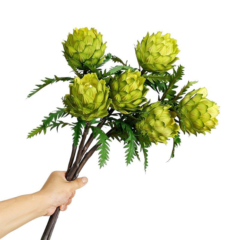 Artificial Bromeliad Single Stem, 16" Tall, Faux Silk for Home Decor, Weddings, and Events