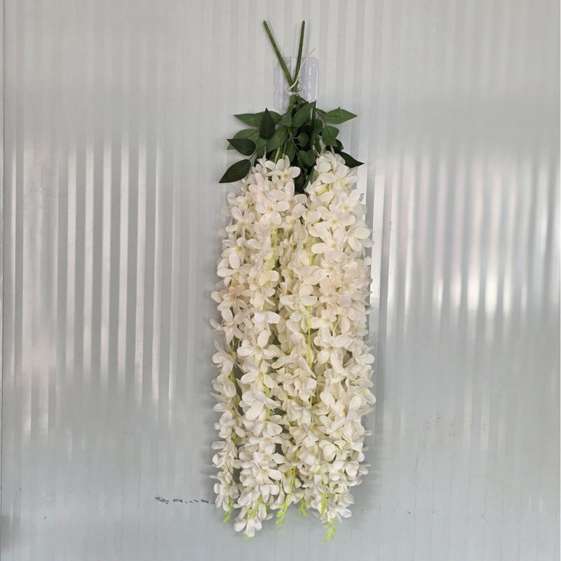 Artificial Wisteria Vine Garland, 33.5" Faux Purple Floral Hanging Decor for Weddings, Home, and Events