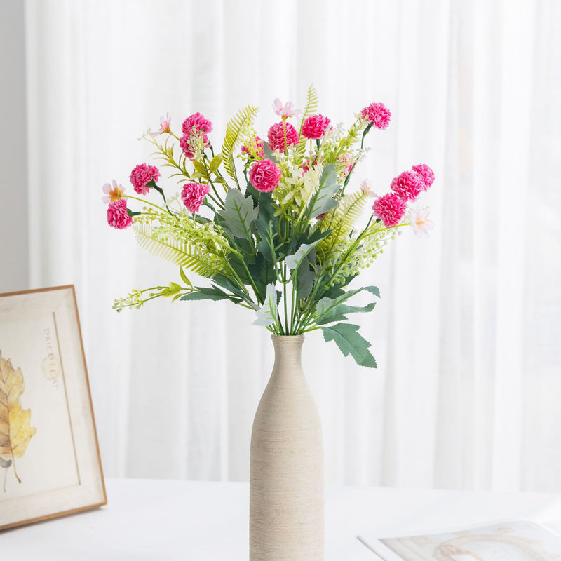 Artificial Dandelion Hydrangea Bouquet, 14" Tall, Plastic, 8 Blooms, Wedding, Outdoor, Home Decor
