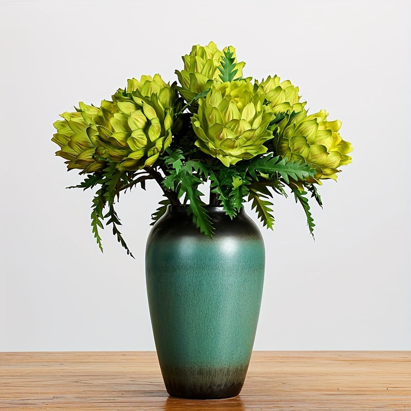 Artificial Bromeliad Single Stem, 16" Tall, Faux Silk for Home Decor, Weddings, and Events