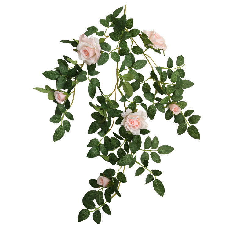 Guirlande de fleurs suspendues en rotin rose de 20 pouces en gros