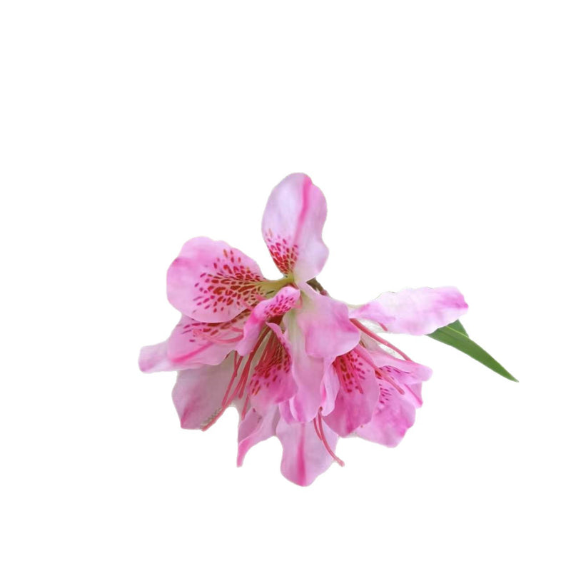 Artificial Azalea Bush with 3 Blooms, 27.5" Silk-like Faux Flowers for Wedding Centerpieces & Home Decor