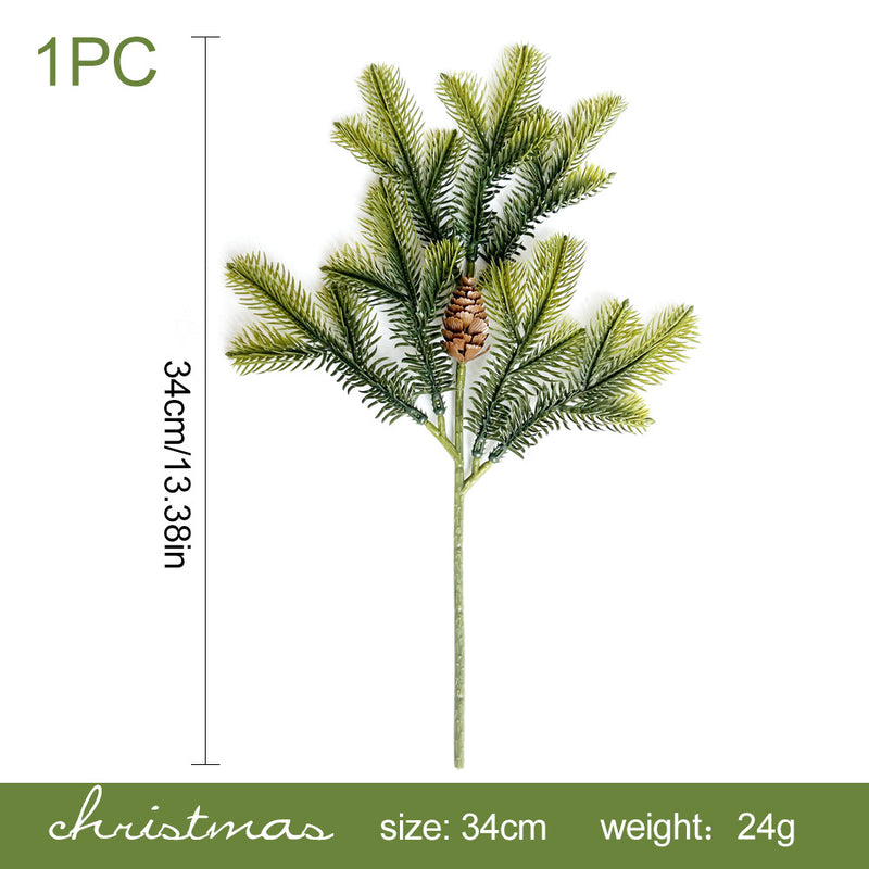 Artificial Red Berry Pine Needle & Cypress Leaf Stem, Faux Christmas Greenery Pick for Holiday Decor, Wreaths & Floral Arrangements