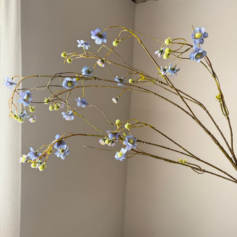 52" Single Stem Pearl Spiraea & Delphinium Artificial Flower, Silk Material, Wedding, Outdoor, Home Decor