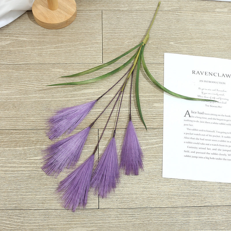 20" Artificial Pampas Grass Single Stem, Faux Silk Feather Reed for Wedding Decor & Modern Home Styling