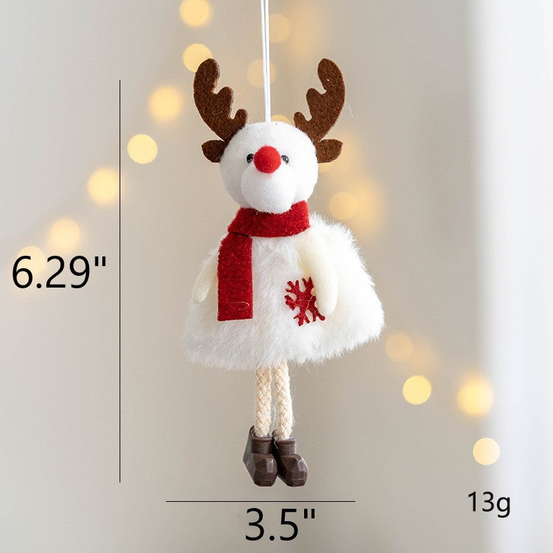 Pendentif en peluche Père Noël, bonhomme de neige, élan, ornement à suspendre pour arbre de Noël, décoration de fête du Nouvel An, vente en gros